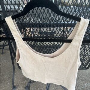 H&M Cream Fitted Crop Tank Top